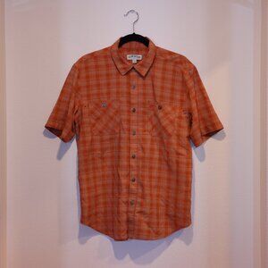 Orvis Men’s Orange Plaid Outdoor Button Down Shirt Size Medium